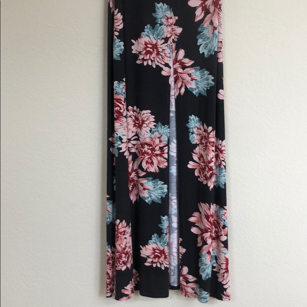 NWT Long Floral High Waisted Skirt with Slit Sz Sm